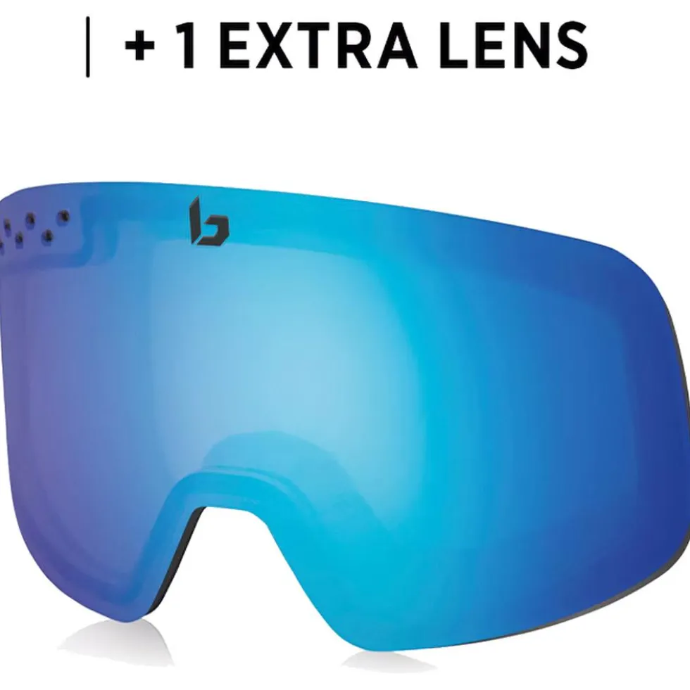 Maschera Bollé Nevada Neo Black Matte Sunrise + Light Vermillon Blue