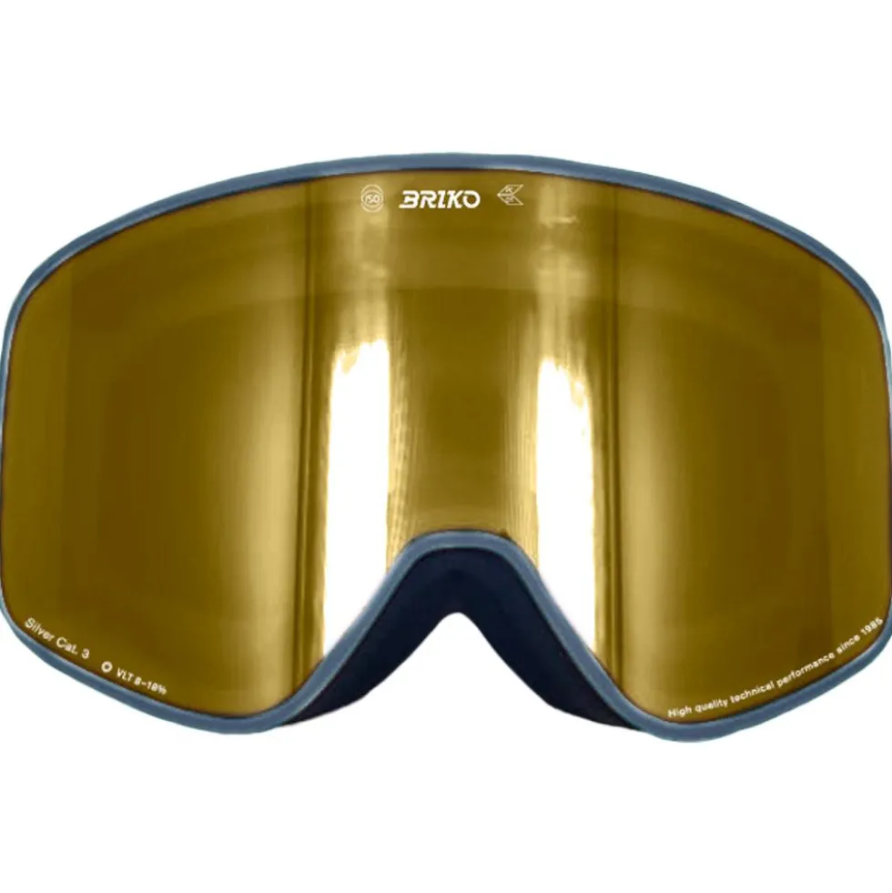 Maschera Briko Chino Sharp Lite Graphic Pickled Bluewood Orange Base Gold Mirror