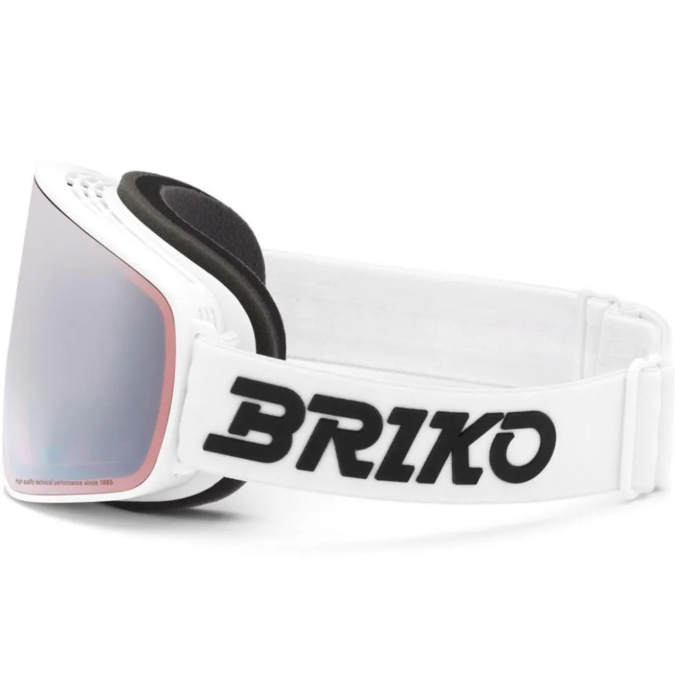 Maschera Briko Chino Sharp Lite White Ambre Base Silver Mirror
