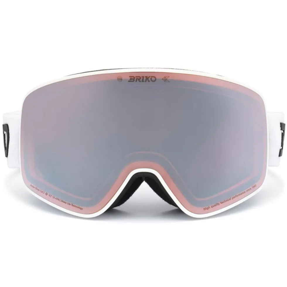 Maschera Briko Chino Sharp Lite White Ambre Base Silver Mirror