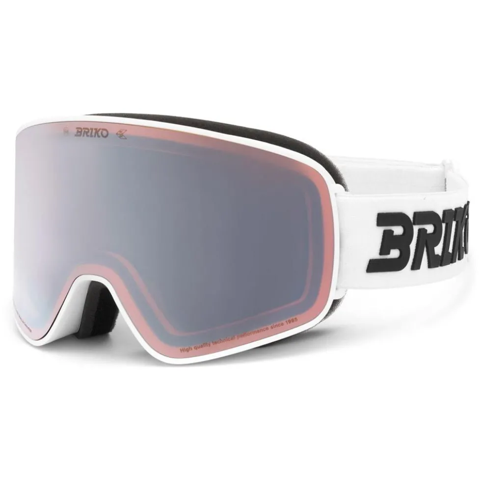 Maschera Briko Chino Sharp Lite White Ambre Base Silver Mirror