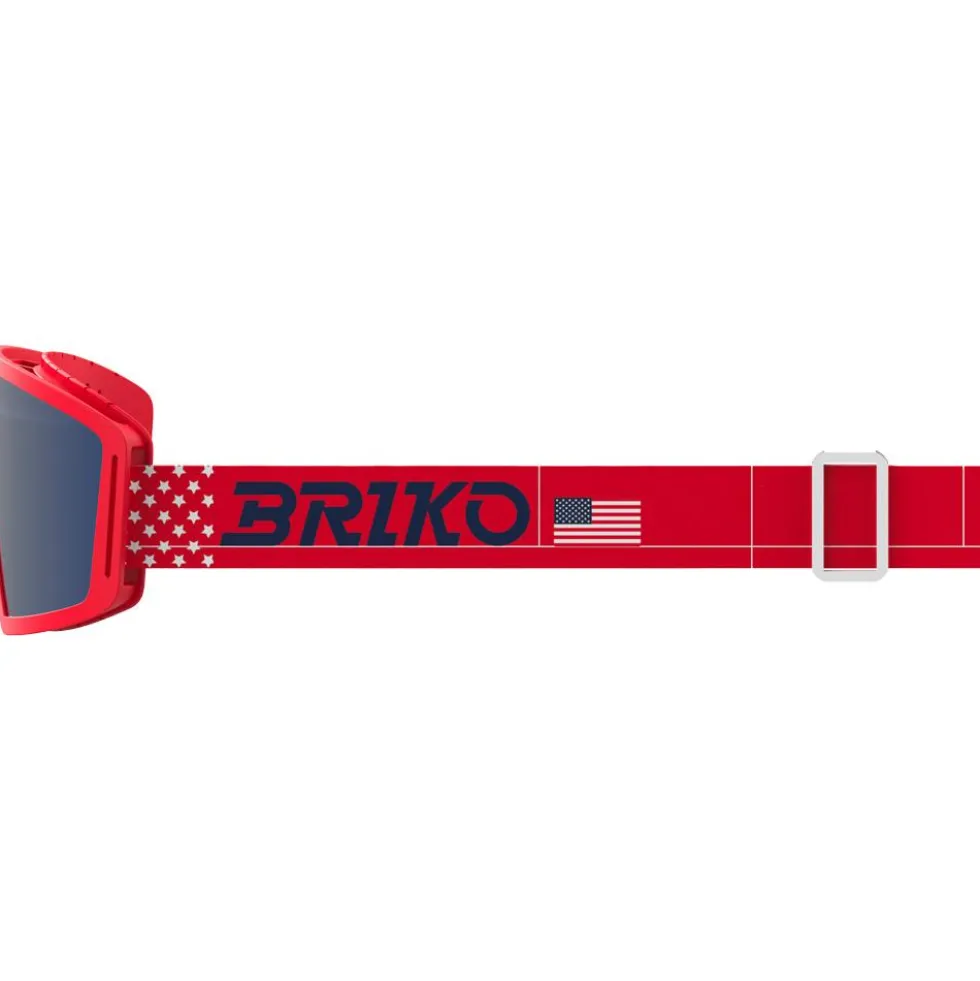 Maschera Briko Frostbite Kids Usa Red Cardinal Tanagaroa Blue Blue Mirror