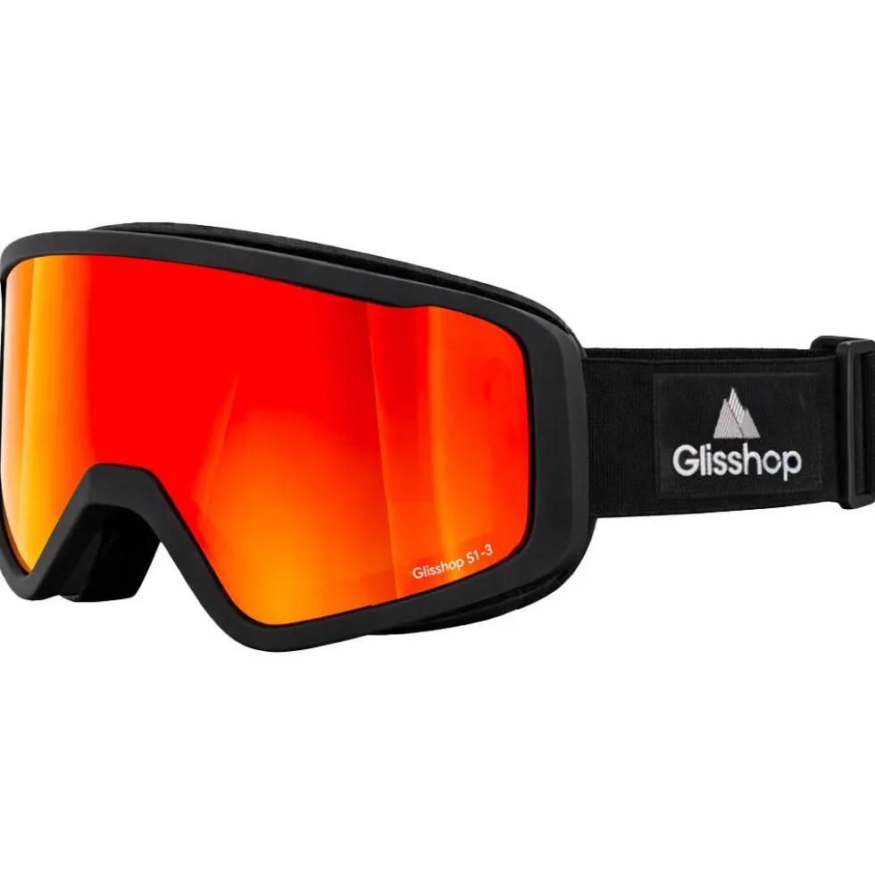 Maschera Glisshop Mountain Belledonne Black Adaptive Red Mirror