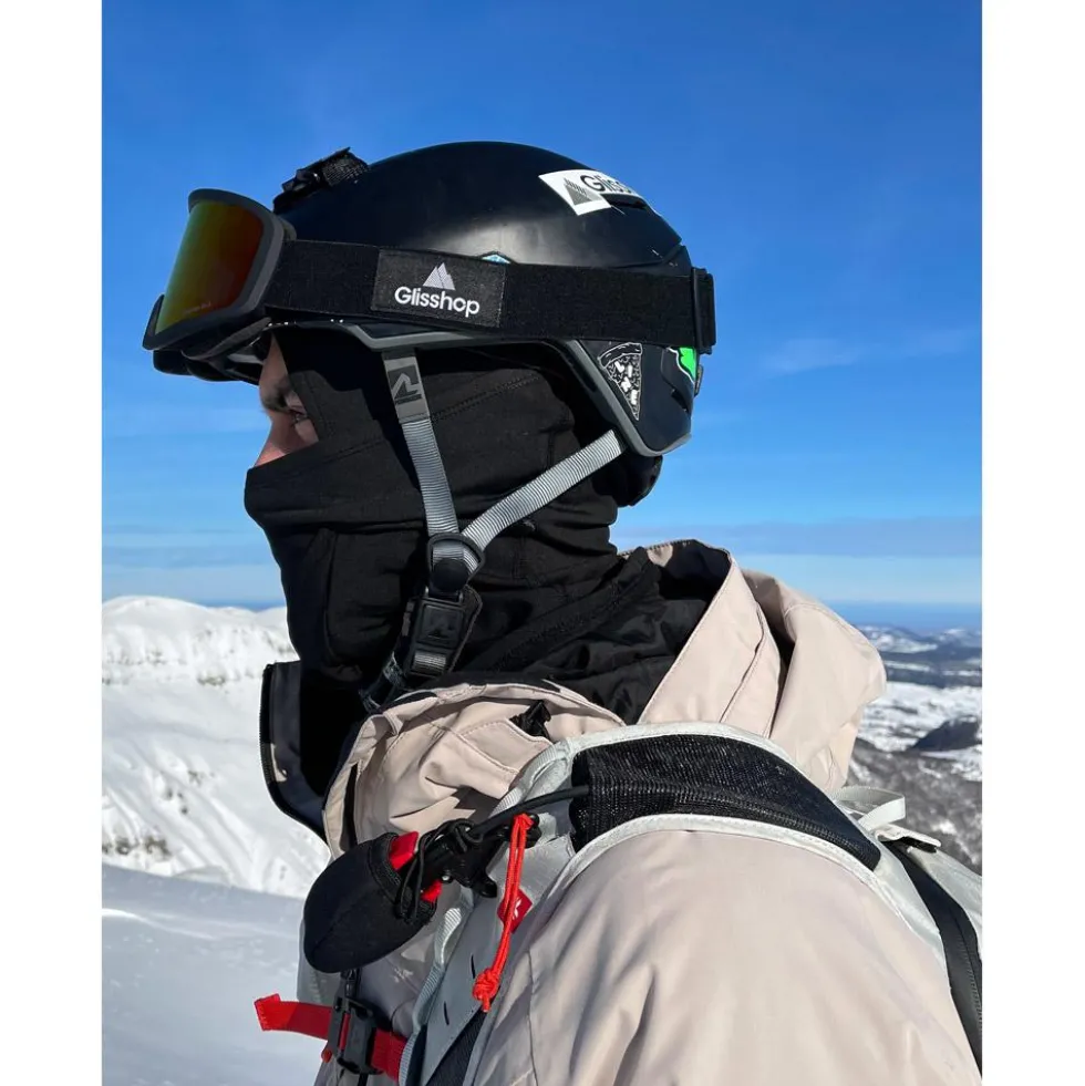 Maschera Glisshop Mountain Belledonne Black Adaptive Red Mirror