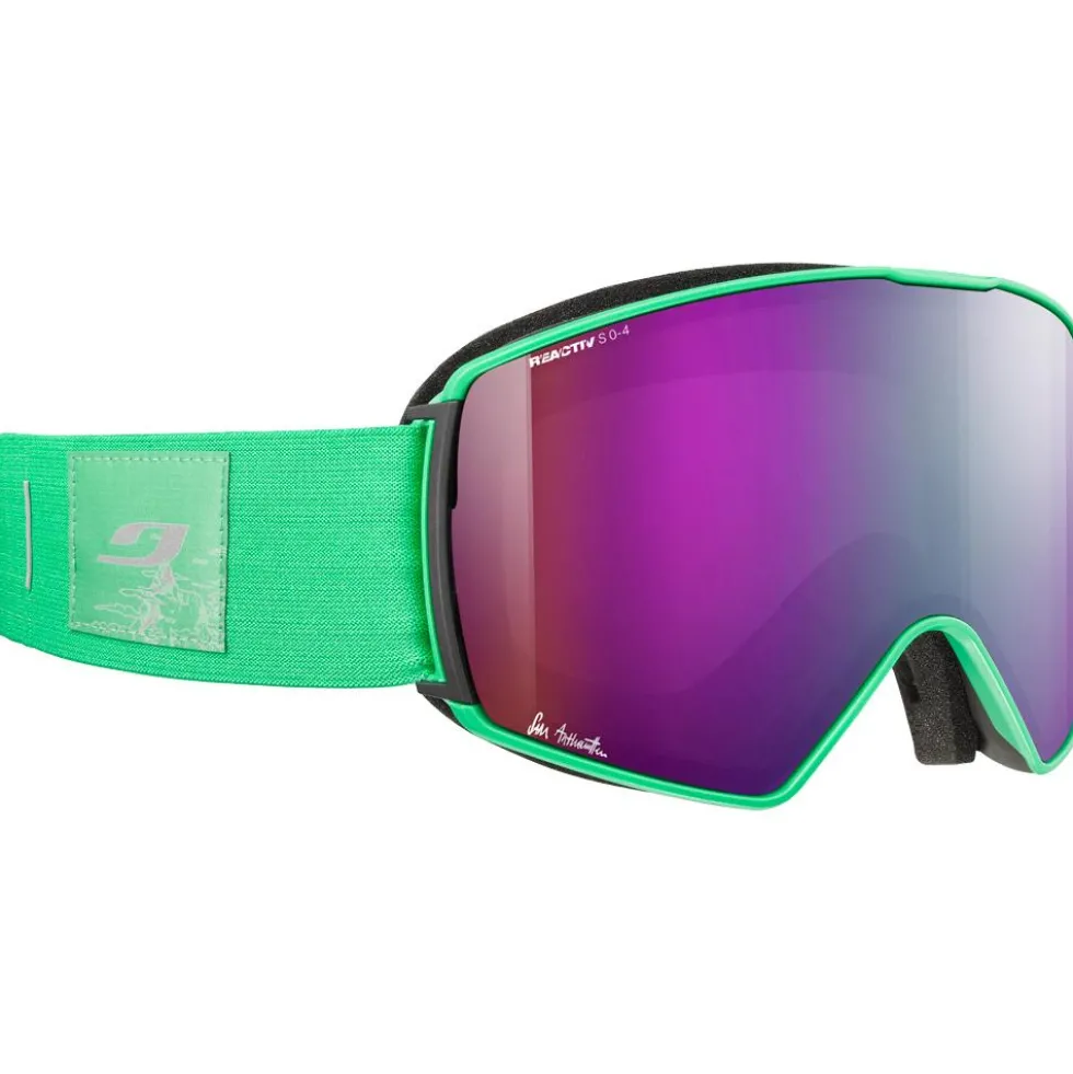 Maschera Julbo Launcher Vert Fluo Noir Reactiv 0-4 High Contrast