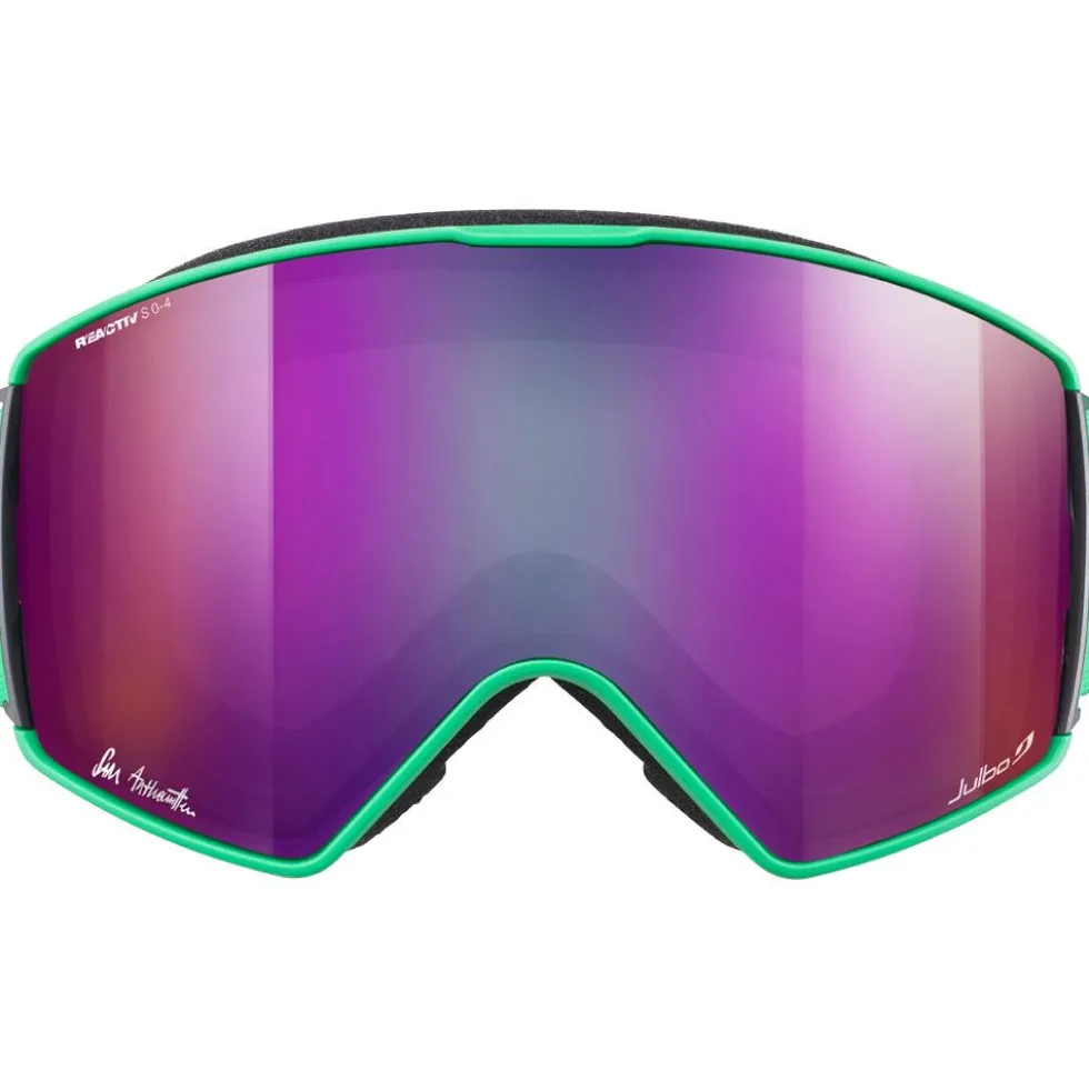 Maschera Julbo Launcher Vert Fluo Noir Reactiv 0-4 High Contrast