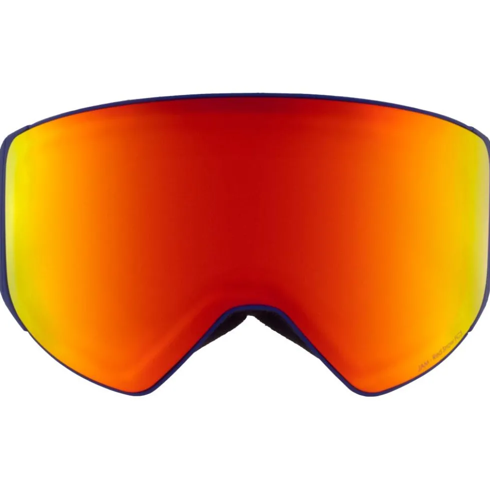 Maschera Red Bull Spect Jam Matt Blue White Brown Red Mirror + Cloudy Snow