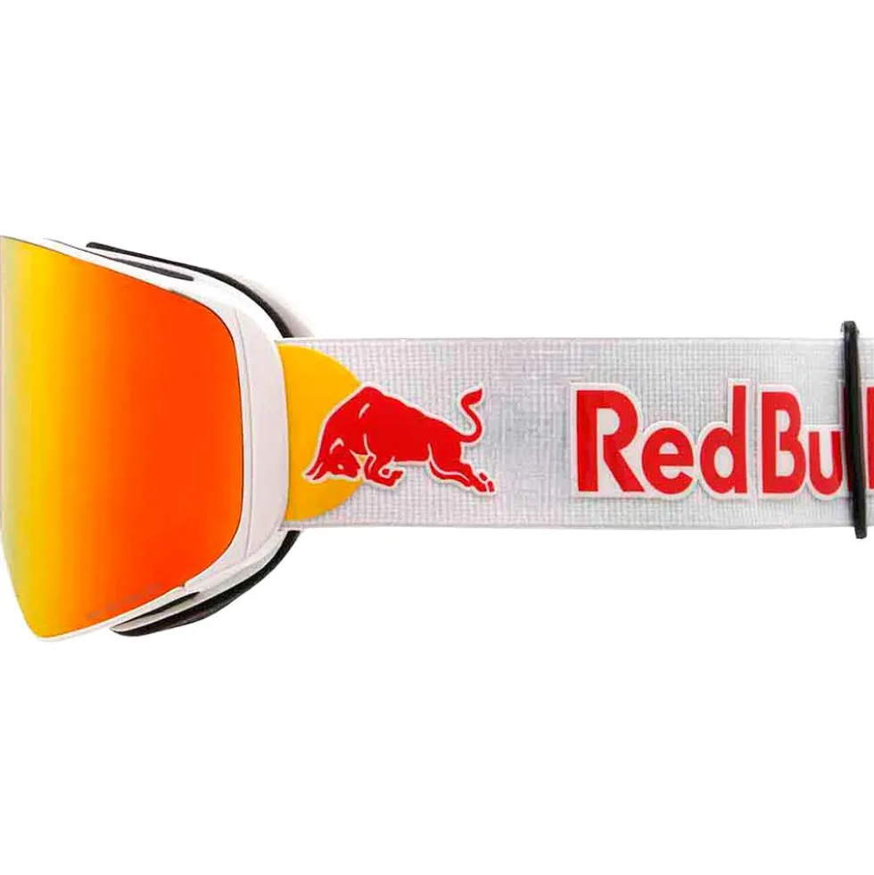 Maschera Red Bull Spect Jam Matt White Brown Red Mirror + Cloudy Snow