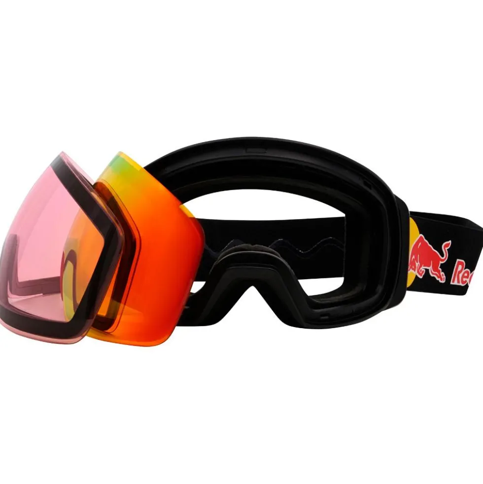 Maschera Red Bull Spect Jon Matt Black I-Boost Orange Red Mirror + Light Pink