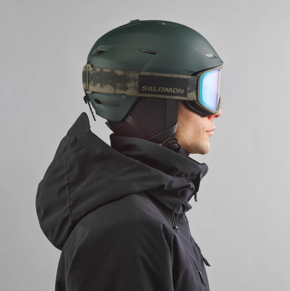 Maschera Salomon Aksium 2.0 Olive Night Photo Multilayer Blue