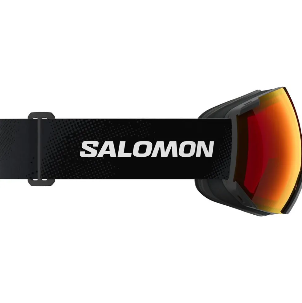 Maschera Salomon Radium Black Sigma Poppy Red