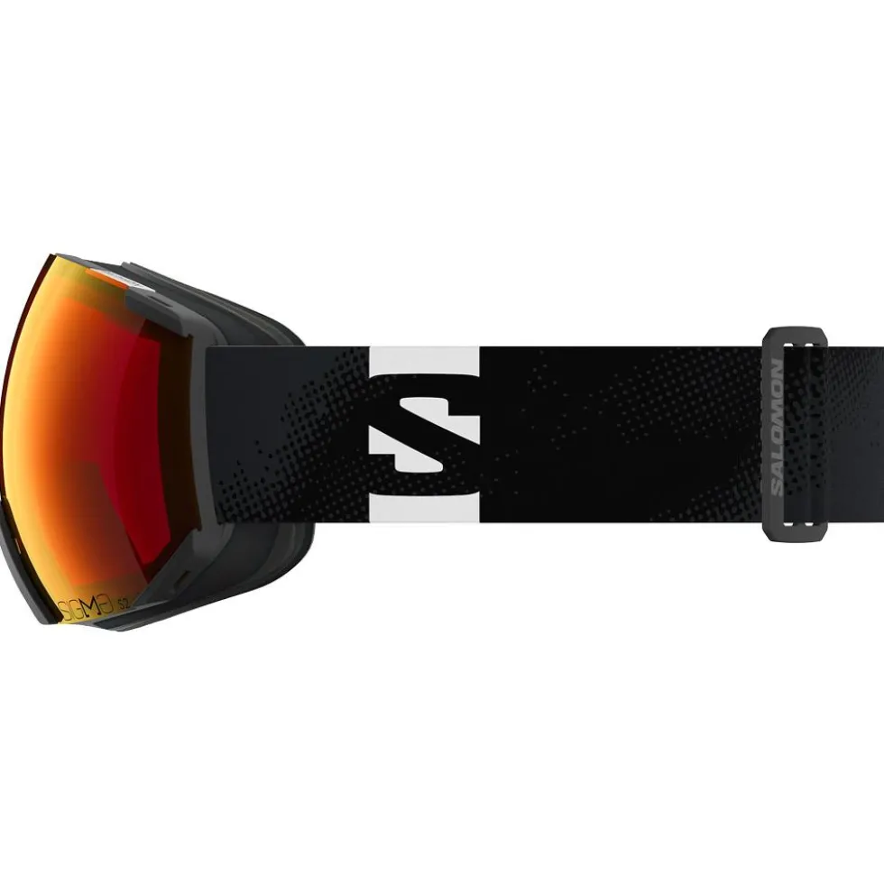 Maschera Salomon Radium Black Sigma Poppy Red