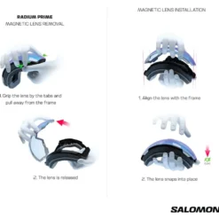 Maschera Salomon Radium Prime Ebony Sigma Poppy Red + Sigma Apricot