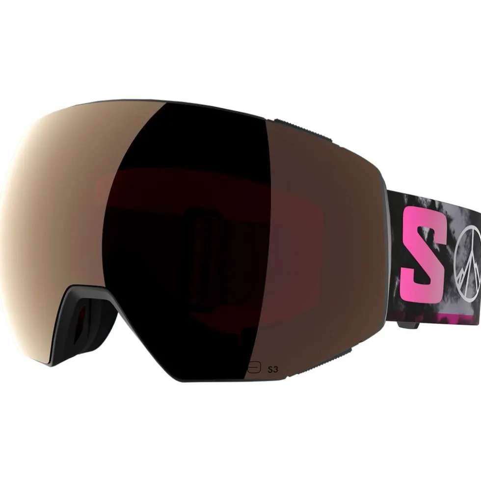 Maschera Salomon Radium Prime Black Echo Sigma Gun Metal + Sigma Silver Pink