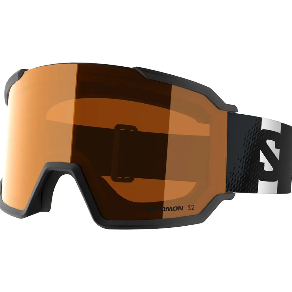 Maschera Salomon S/View 3 Access Black Flash Tonic Orange