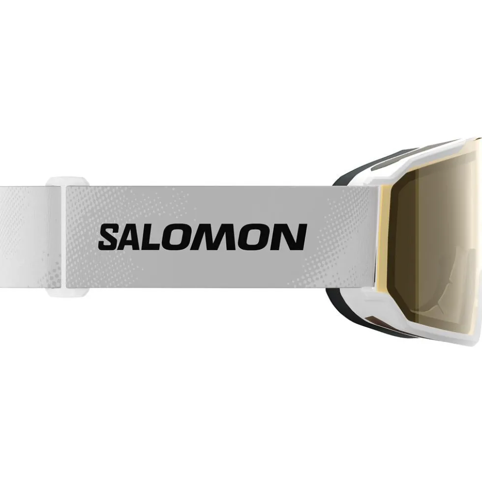 Maschera Salomon S/View 3 Access White Flash Gold