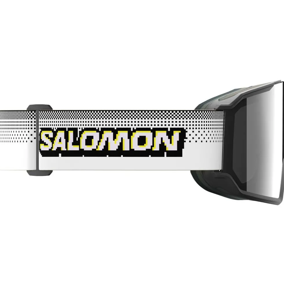 Maschera Salomon S/View 3 Black Pixels Multilayer Super White