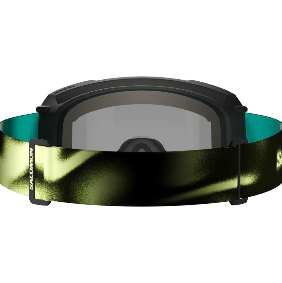 Maschera Salomon S/View 3 Black Yellow Multilayer Black