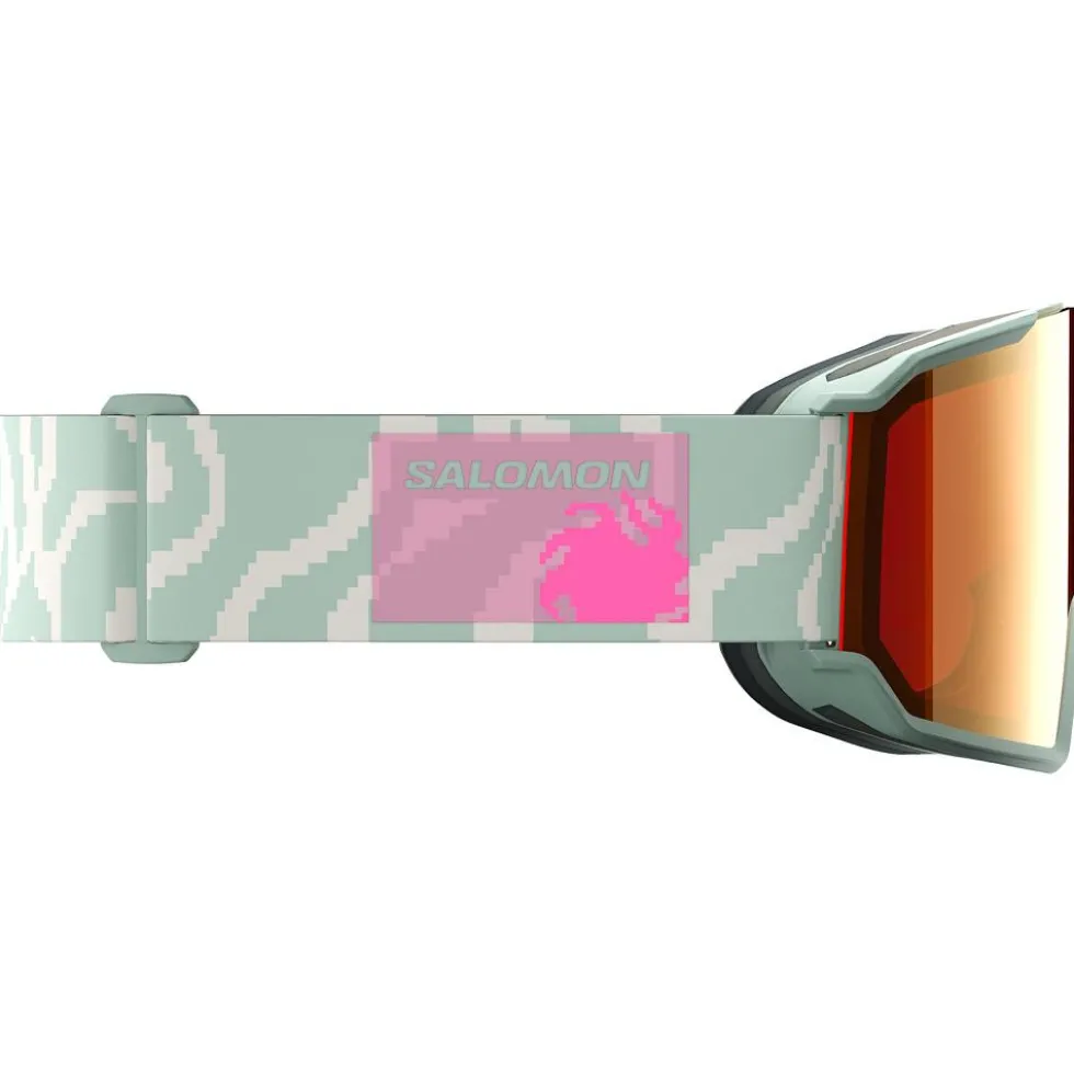 Maschera Salomon S/View 3 Iceberg Green Qst Multilayer Ruby