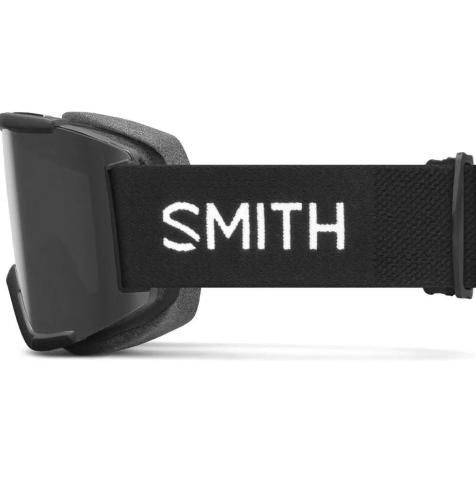 Maschera Smith Squad Black Chromapop Sun Red Mirror + Yellow