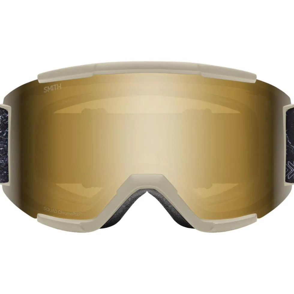 Maschera Smith Squad Chalk Space Invader Chromapop Sun Black Gold Mirror + Clear