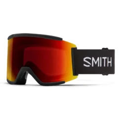 Maschera Smith Squad XL Black Chromapop Sun Red Mirror + Yellow