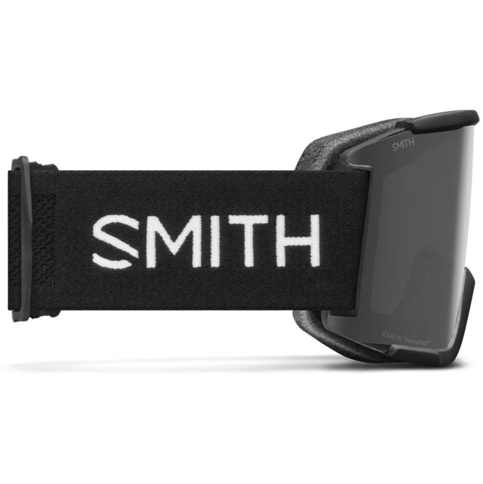 Maschera Smith Squad XL Black Chromapop Sun Red Mirror + Yellow