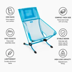 Mobili di campeggio Helinox Beach Chair Cyan Blue Black