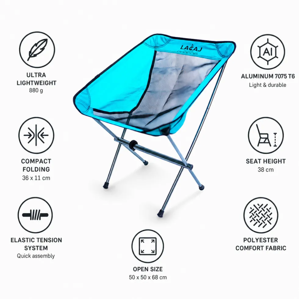 Mobili di campeggio Lacal Small Chair Light Bleu