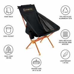 Mobili di campeggio Summit Folding Chair XL Black