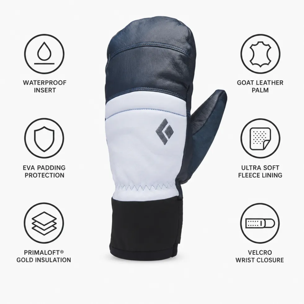 Moffole Black Diamond Women's Spark Mitts Charcoal Belay Blue