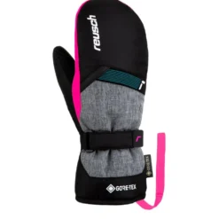 Moffole Reusch Flash Gore-Tex Junior Mitten Black Melange Pink Glo