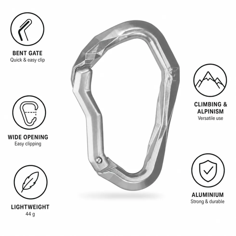 Moschettoni Grivel Stealth - K16B Bent Gate Silver