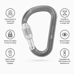 Moschettoni Petzl Attache Screw Lock Gris