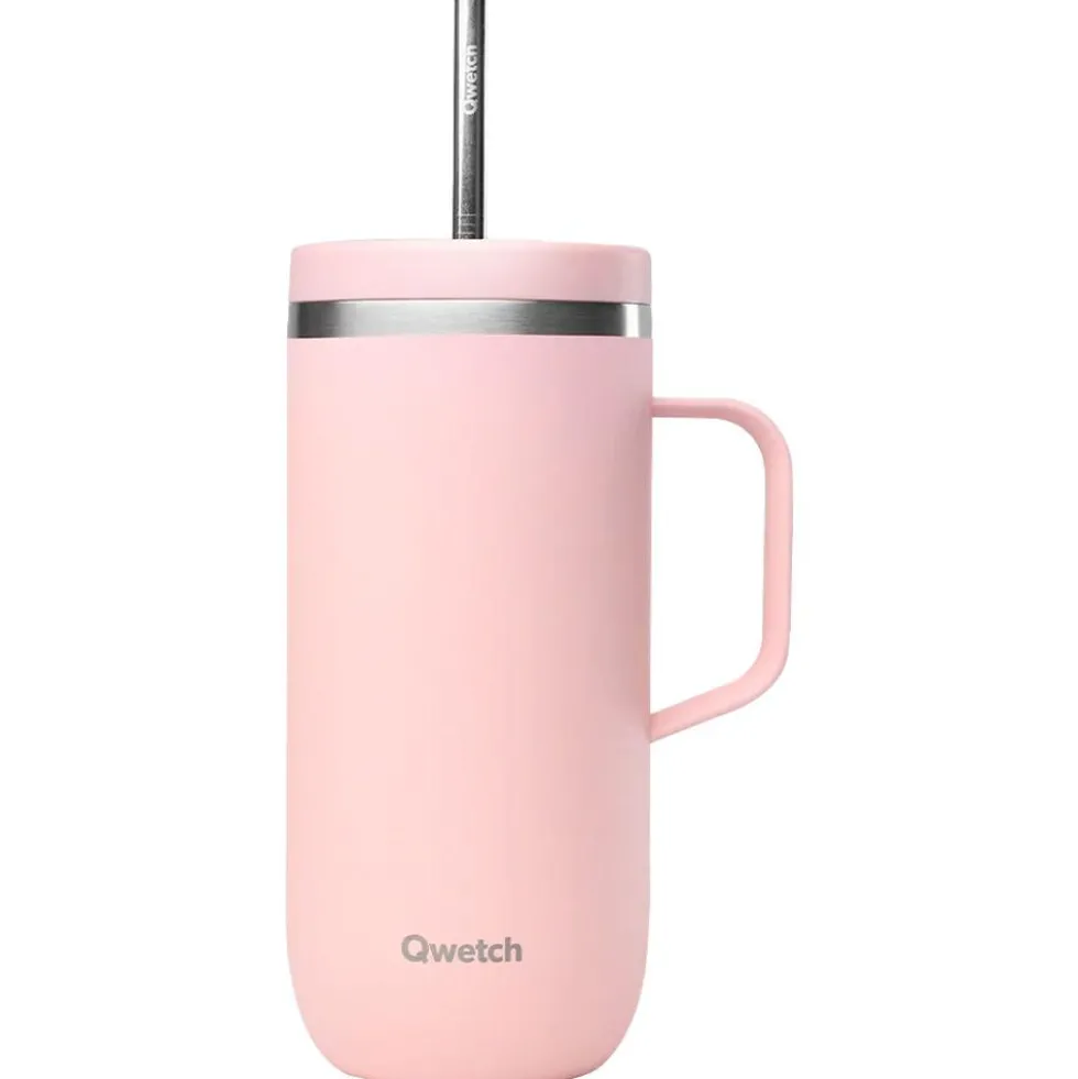 Mug Qwetch Cold Cup 600 ml + Anse Pastel Rose