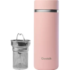 Mug Qwetch Théière Isotherme 400 ml Matt Pastel Rose