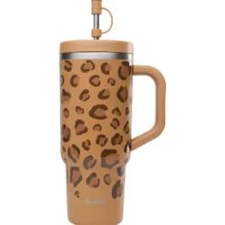 Mug Qwetch Travel Cup 900 ml Leopard Camel