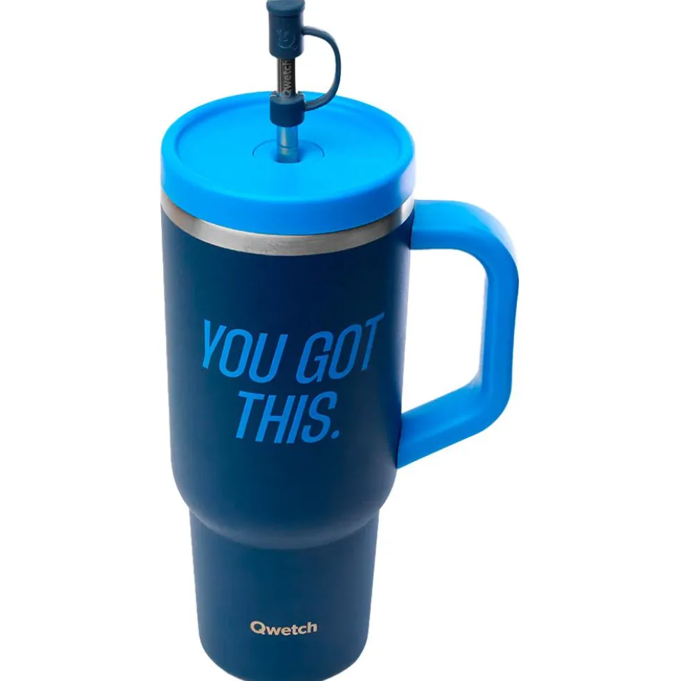 Mug Qwetch Travel Cup 900 ml Level Up Bleu Nuit