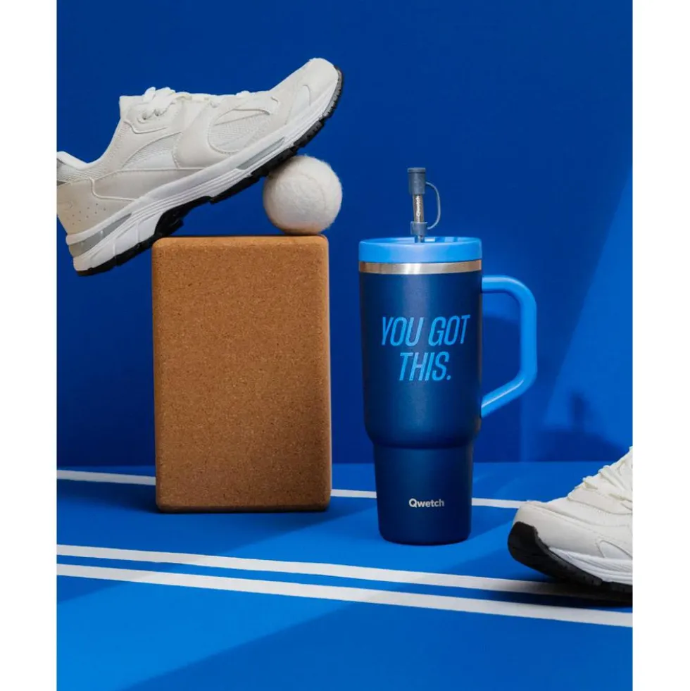 Mug Qwetch Travel Cup 900 ml Level Up Bleu Nuit