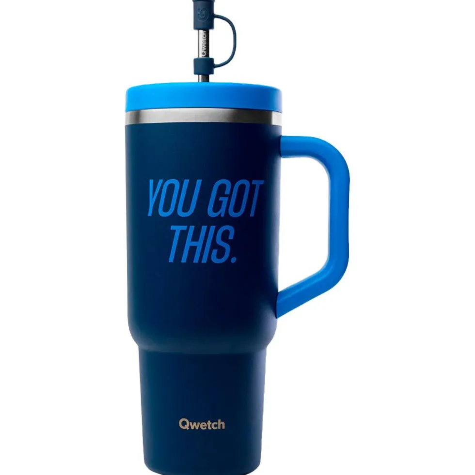 Mug Qwetch Travel Cup 900 ml Level Up Bleu Nuit