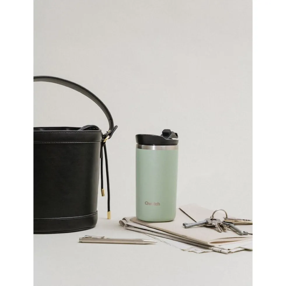 Mug Qwetch Travel Mug 240 ml Matt Vert Tilleul