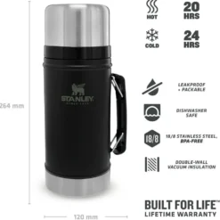 Mug Stanley The Legendary Food Jar 0.94L Matte Black Pebble