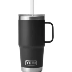 Mug Yeti Rambler 25 Oz (739 ml) Straw Mug Black