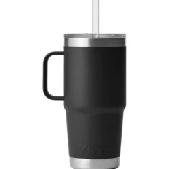 Mug Yeti Rambler 25 Oz (739 ml) Straw Mug Black