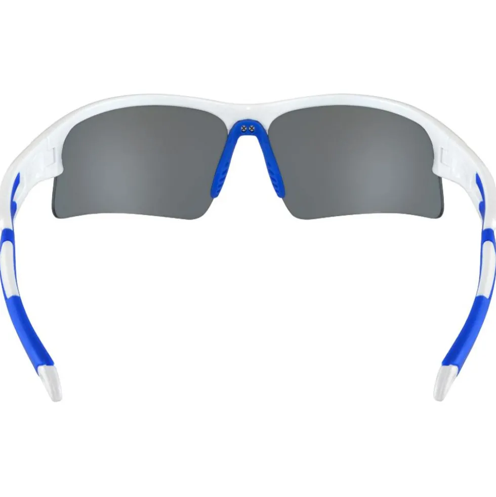 Occhiali da sole AZR Huez Blanche Vernie Bleu Bleu Miroir