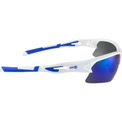 Occhiali da sole AZR Huez Blanche Vernie Bleu Bleu Miroir