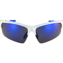 Occhiali da sole AZR Huez Blanche Vernie Bleu Bleu Miroir