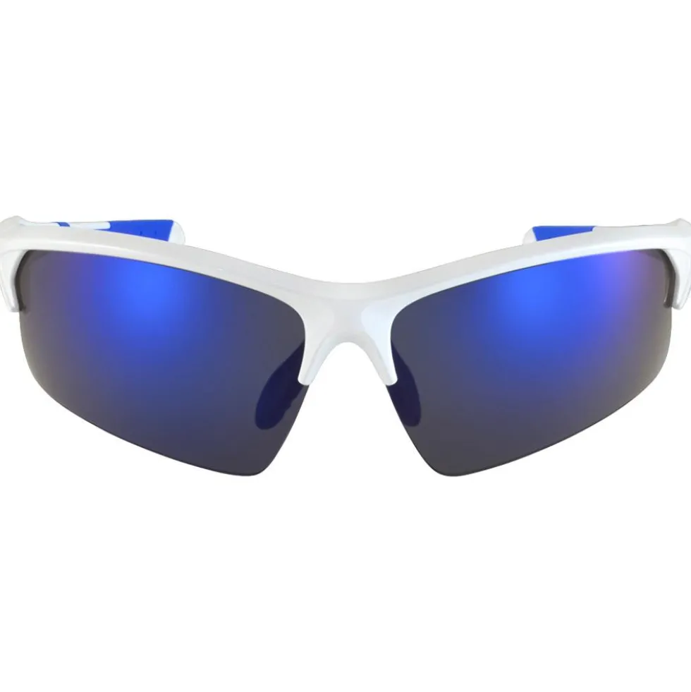 Occhiali da sole AZR Huez Blanche Vernie Bleu Bleu Miroir