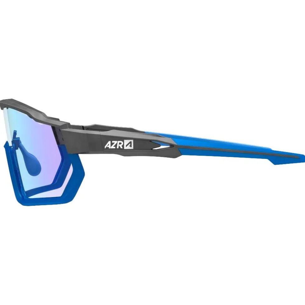 Occhiali da sole AZR Pro Race Rx Noire Mate Bleue Photochromique Irisé Bleu