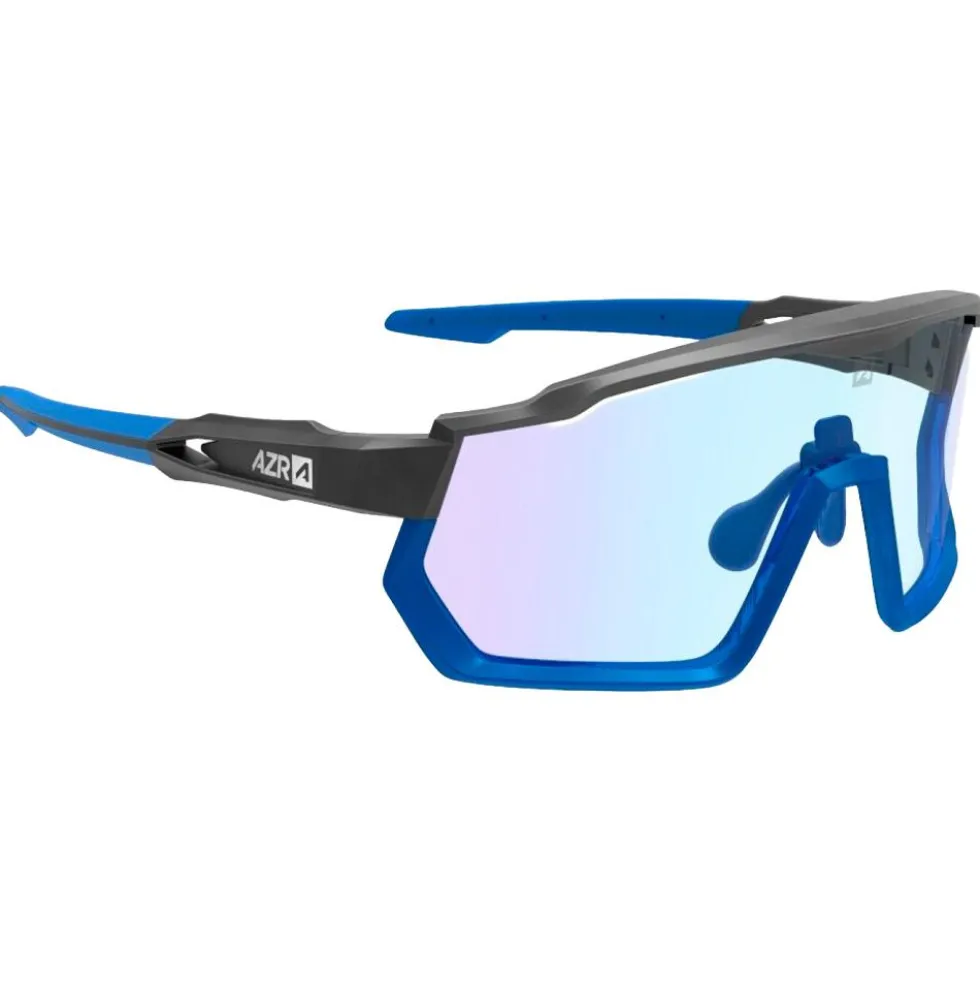 Occhiali da sole AZR Pro Race Rx Noire Mate Bleue Photochromique Irisé Bleu